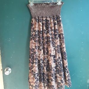 For the Republic Brown/Black Print Skirt